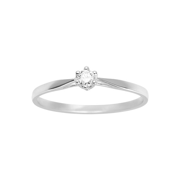 Solitaire diamant 0.08ct Or Blanc 750