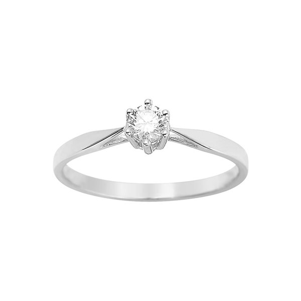 Solitaire diamant 0.18ct Or Blanc 750