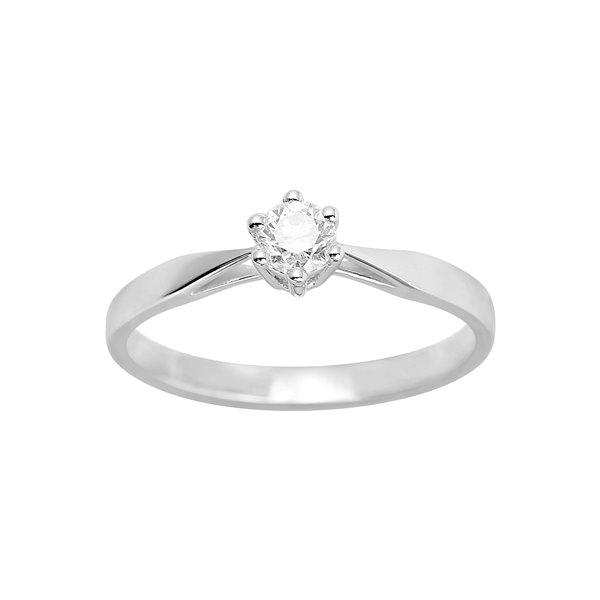 Solitaire diamant 0.23ct Or Blanc 750