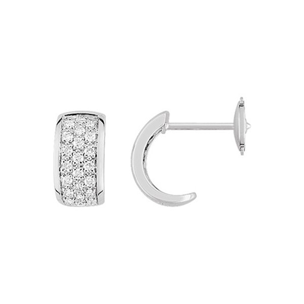 Boucles d'oreilles créoles diamant 0.44 Or Blanc 750