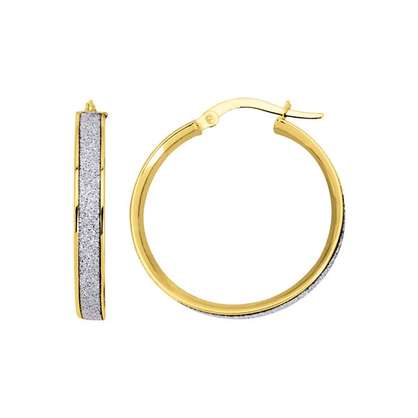 Boucles d'oreilles créoles Or Jaune 375 glitter