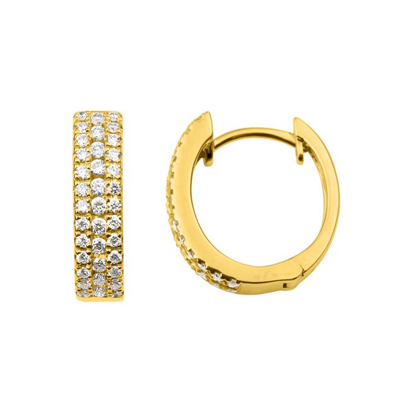 Boucles d'oreilles créoles diamant 0.43 Or Jaune 750