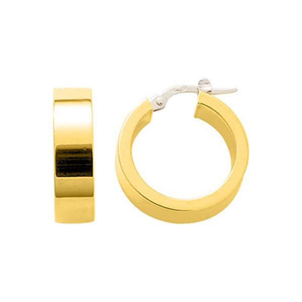 Créoles fil rectangle Or Jaune 750 15mm