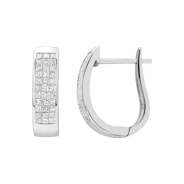 Boucles d'oreilles créoles diamant 0.50ct Or Blanc 750