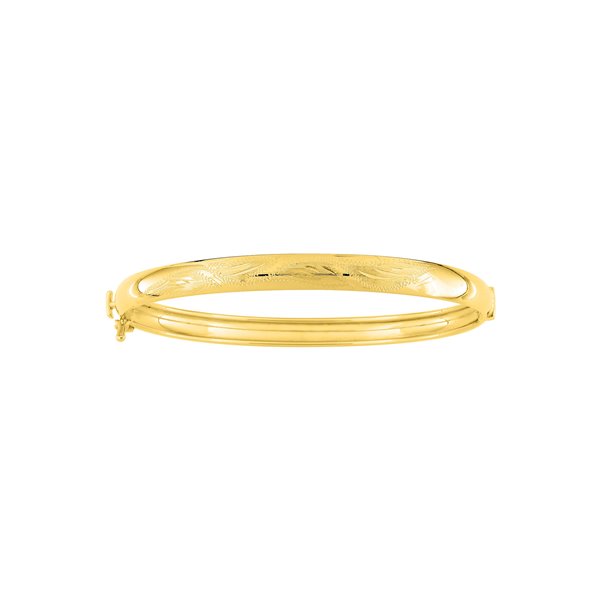 Jonc ouvrant ciselé 6mm Or Jaune 750