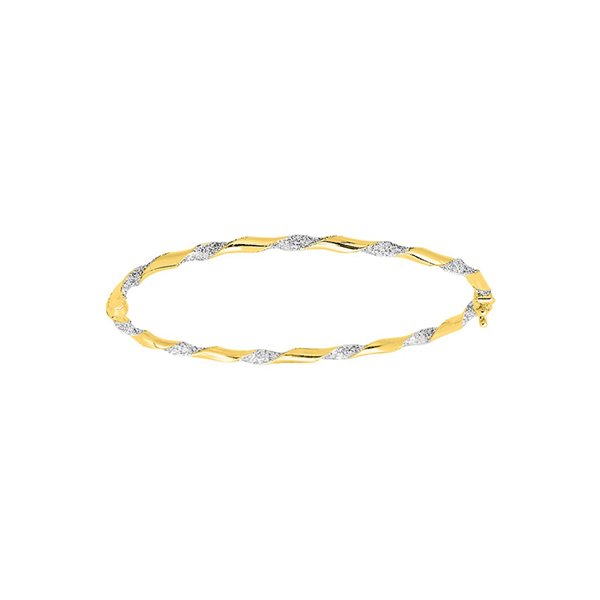 Jonc ouvrant Or Jaune 375 glitter