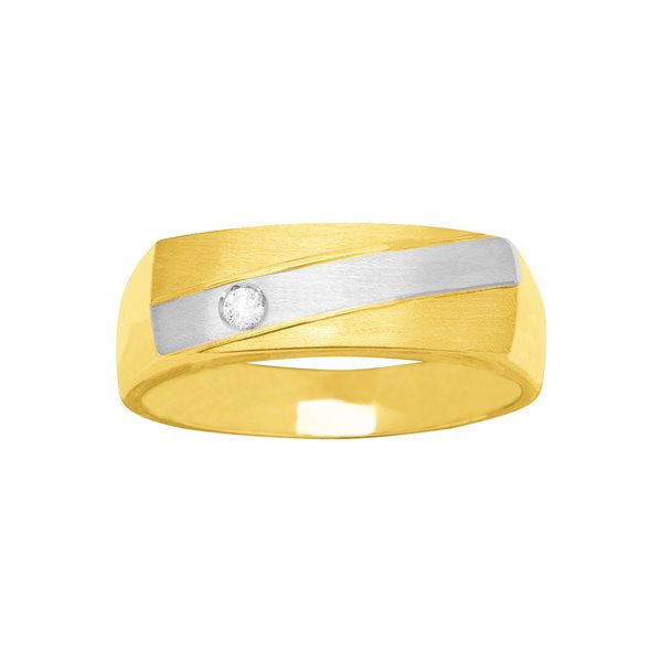Chevalière diamant 0.04ct Or Jaune et blanc Or 750