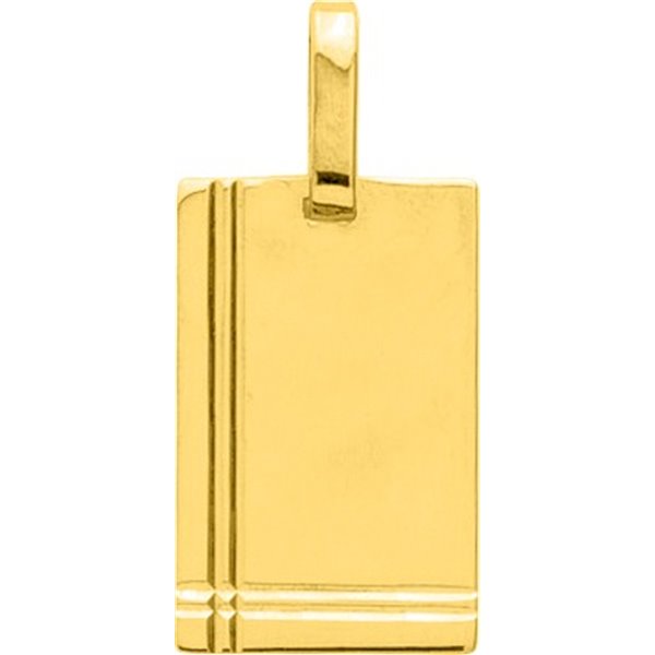 Plaque rectangle GM lapidée Or Jaune 750