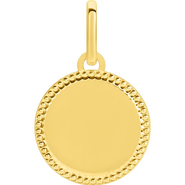Pendentif plaque perlée Or Jaune 750