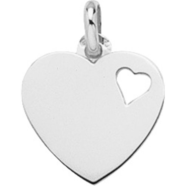 Pendentif coeur Or Blanc 375