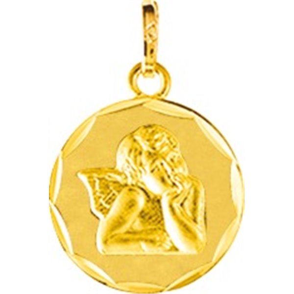 Médaille Or Jaune 375 lapidée