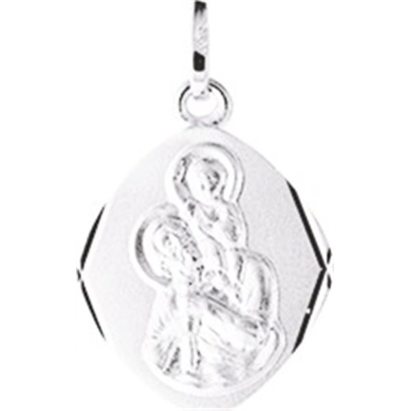Médaille Saint Christophe Or Blanc 375