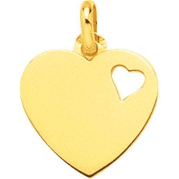 Pendentif plaque coeur Or Jaune 750