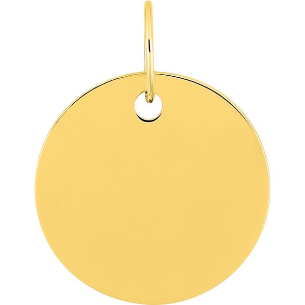 Pendentif plaque ronde Or Jaune 375