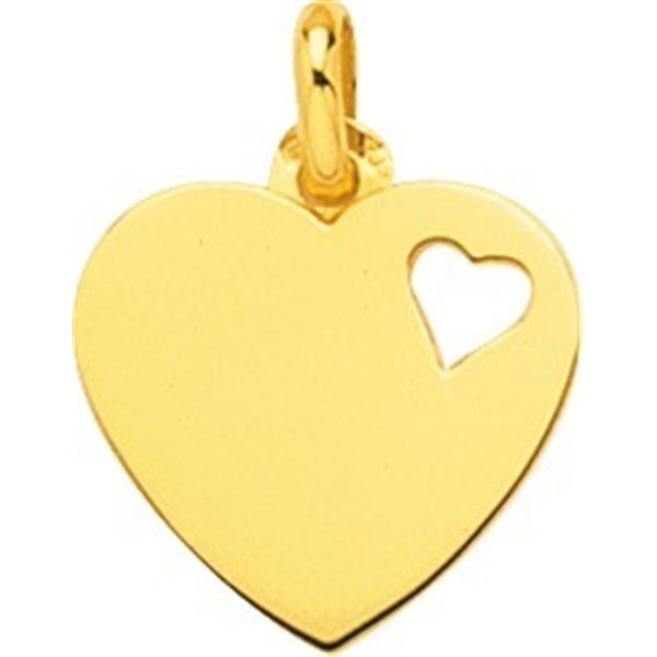 Pendentif plaque coeur Or Jaune 375