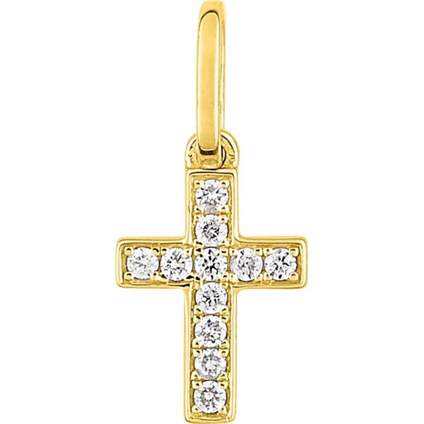 Pendentif croix diamant 0.06 ct Or Jaune 750