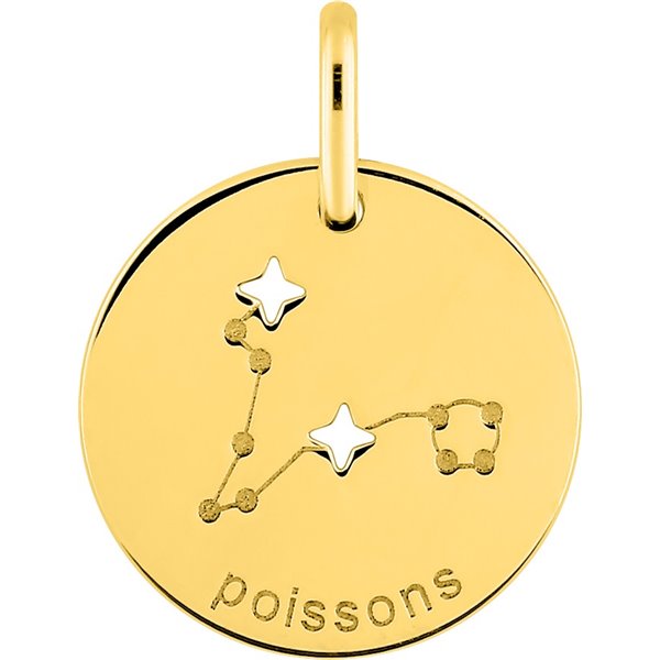 Pendentif zodiaque Poissons Or Jaune 750