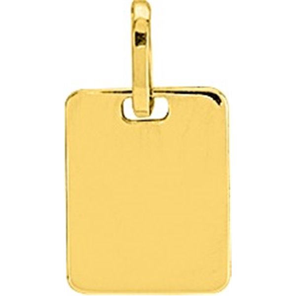 Plaque rectangle PM Or Jaune 750