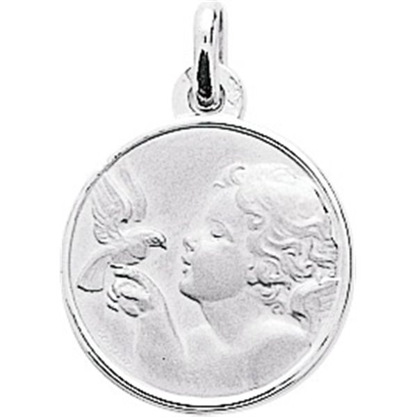 Médaille ange Or Blanc 750